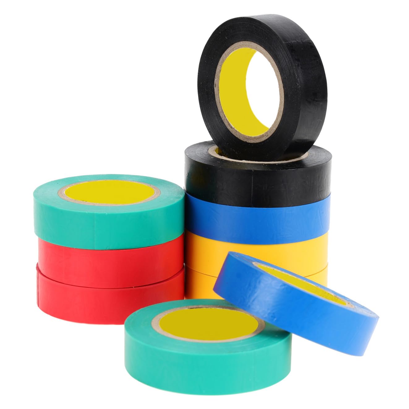 iplusmile Pvc Isolierband Hochtemperaturbeständig für Elektroarbeiten | Mehrfarbiges, für Innenbereich, Schutz von Kondensatoren, 10 Stück Packung