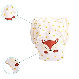 6 Pack Potty Training Pants for Boys Girls, Learning Designs Training Underwear Pants(3-4T)