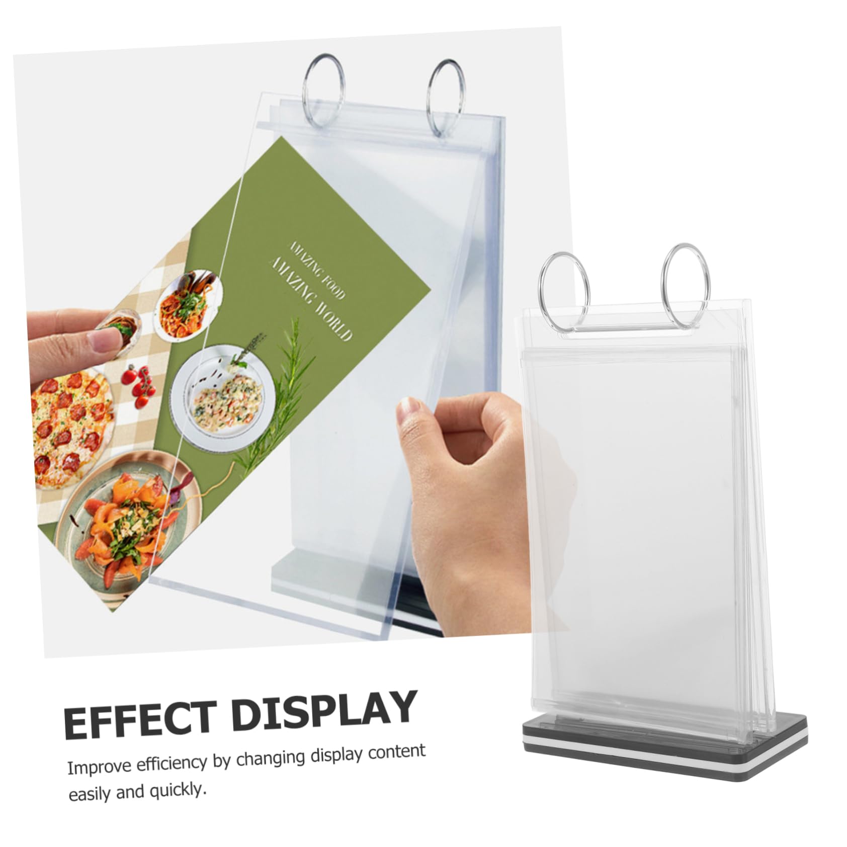 Gogogmee Desktop Menu Display Stand Lightweight Tabletop Rack for Restaurants Exhibitions and Retail Stable Base for Easy Information Display Versatile Holder for Menus and Brochures
