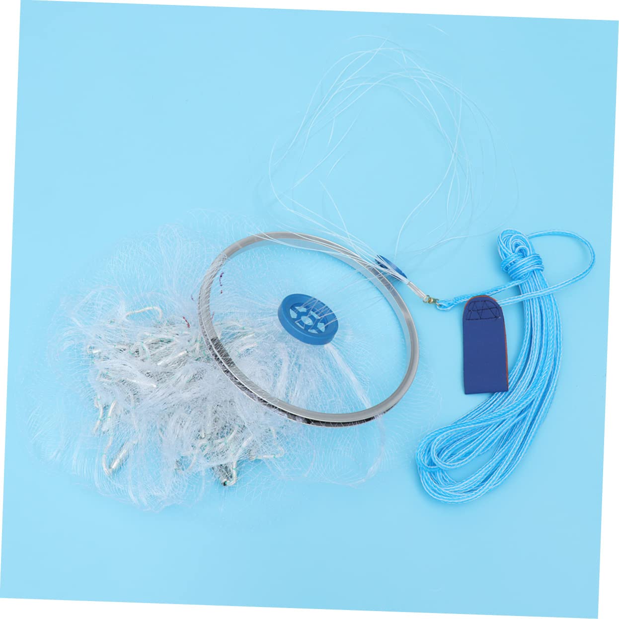 SUPVOX Filet De Pêche Pliable avec Plaque en Aluminium Appât À Lancer À La Main