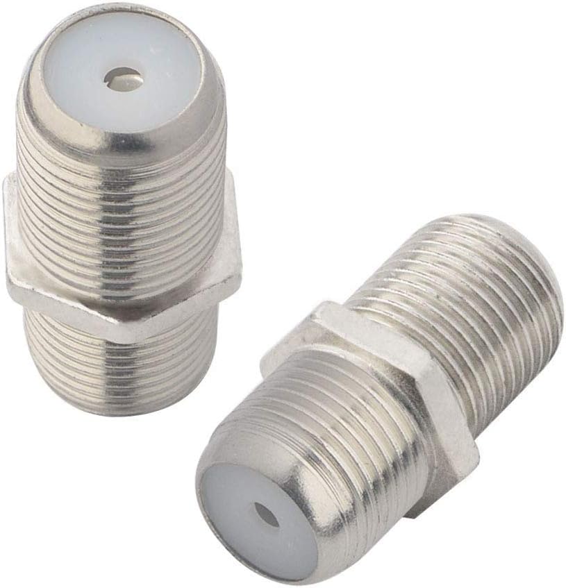Boobrie 2-Pack F-Type Coaxial Cable Connector RG6 Adapter F Female to F Female Antenna Connector RG6 Coax Cable Extender for TV Antenna, Nickel Plated