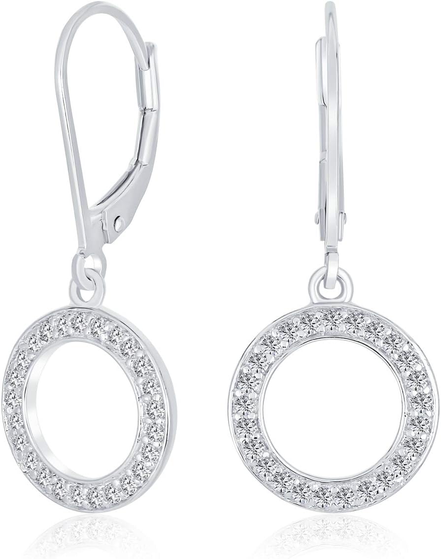 Orecchini pendenti lettera V in argento con zirconi bianchi - CUORI MILANO - Luxury Zone