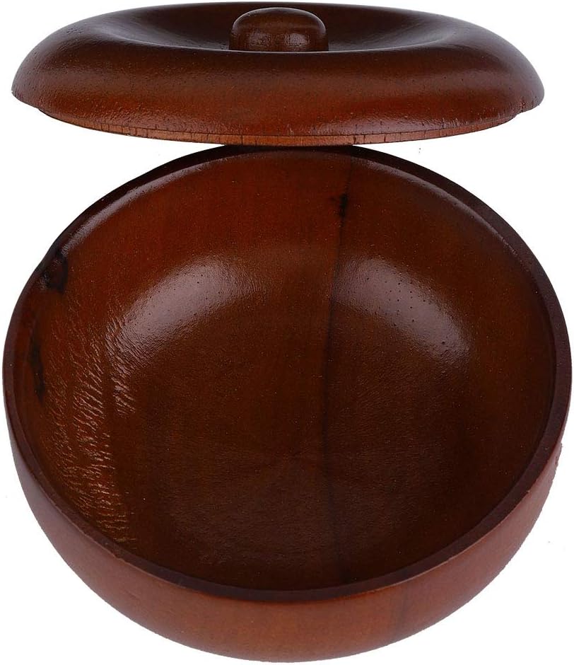 Buachois Wooden Shaving Soap Bowl with Lid, Durable Portable Traditional Wet Shaving Bowl for Cream and Soap, Easy to Clean, Travel Size