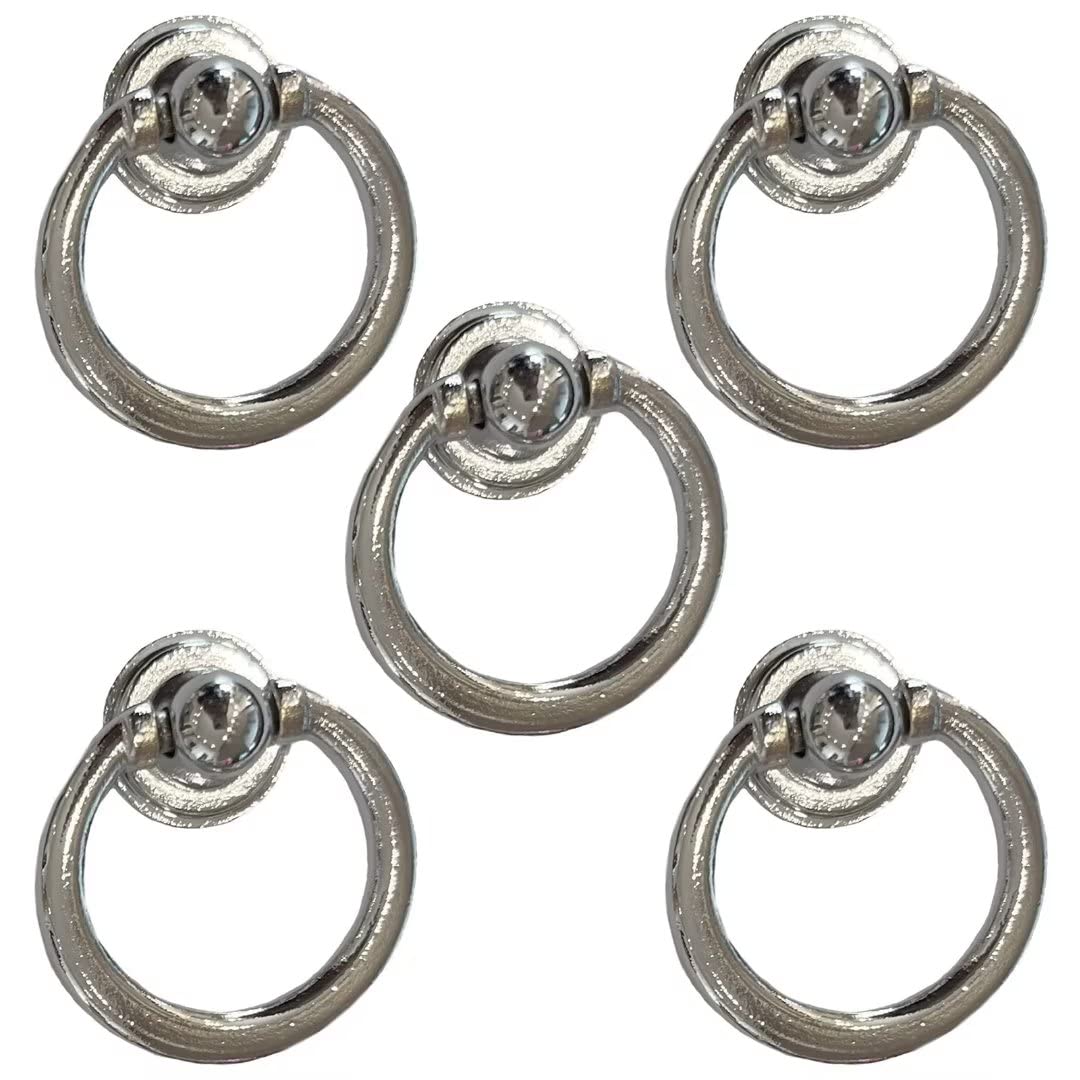 YDHSIKK Drawer Handles, Zinc Alloy Cabinet Knobs Drawer Pulls Handles Pack of 5 Multicolor 35-40mm Diameter(Chrome Plated,35mm Diameter)