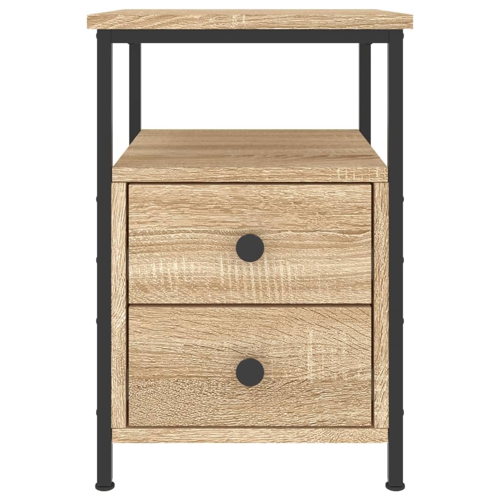vidaXL Mesita de Noche Madera de ingeniería Roble Sonoma 34x35,5x50 cm