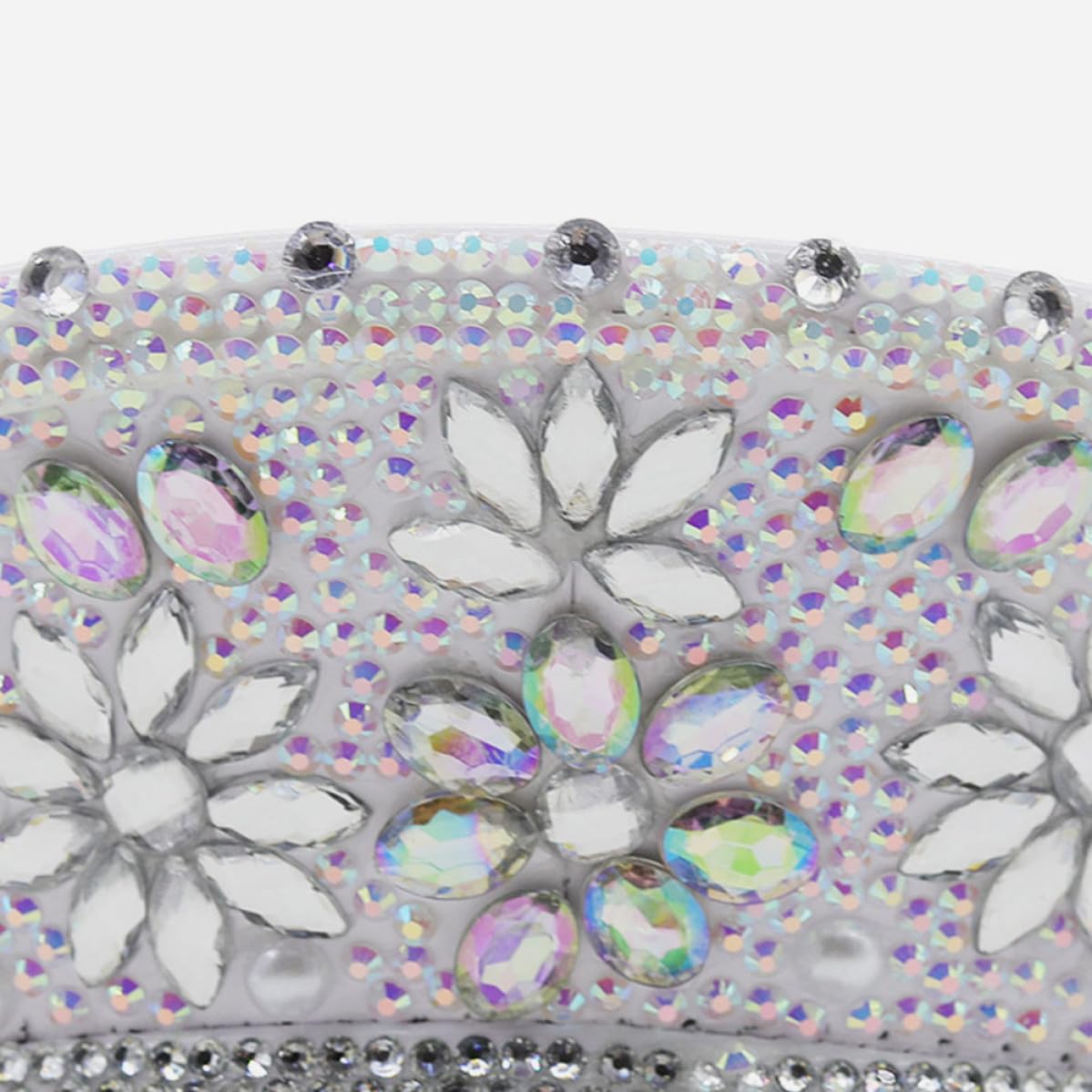 Housoutil Sombrero Cómodo y Brillante en Cuero de Novia Blanco Gemas de Imitación para Despedida de Soltera en Bodas y Fiestas