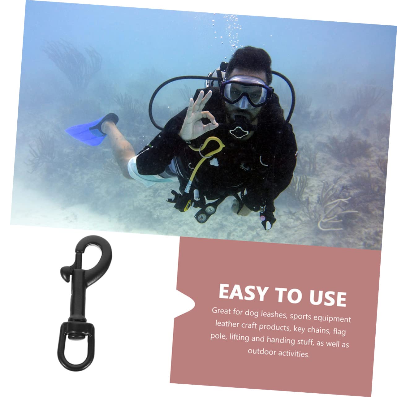 Levemolo Strong Marine Grade Hooks Stainless Steel Chuck Hook Diving Hooks Snap Swivel for Leashes