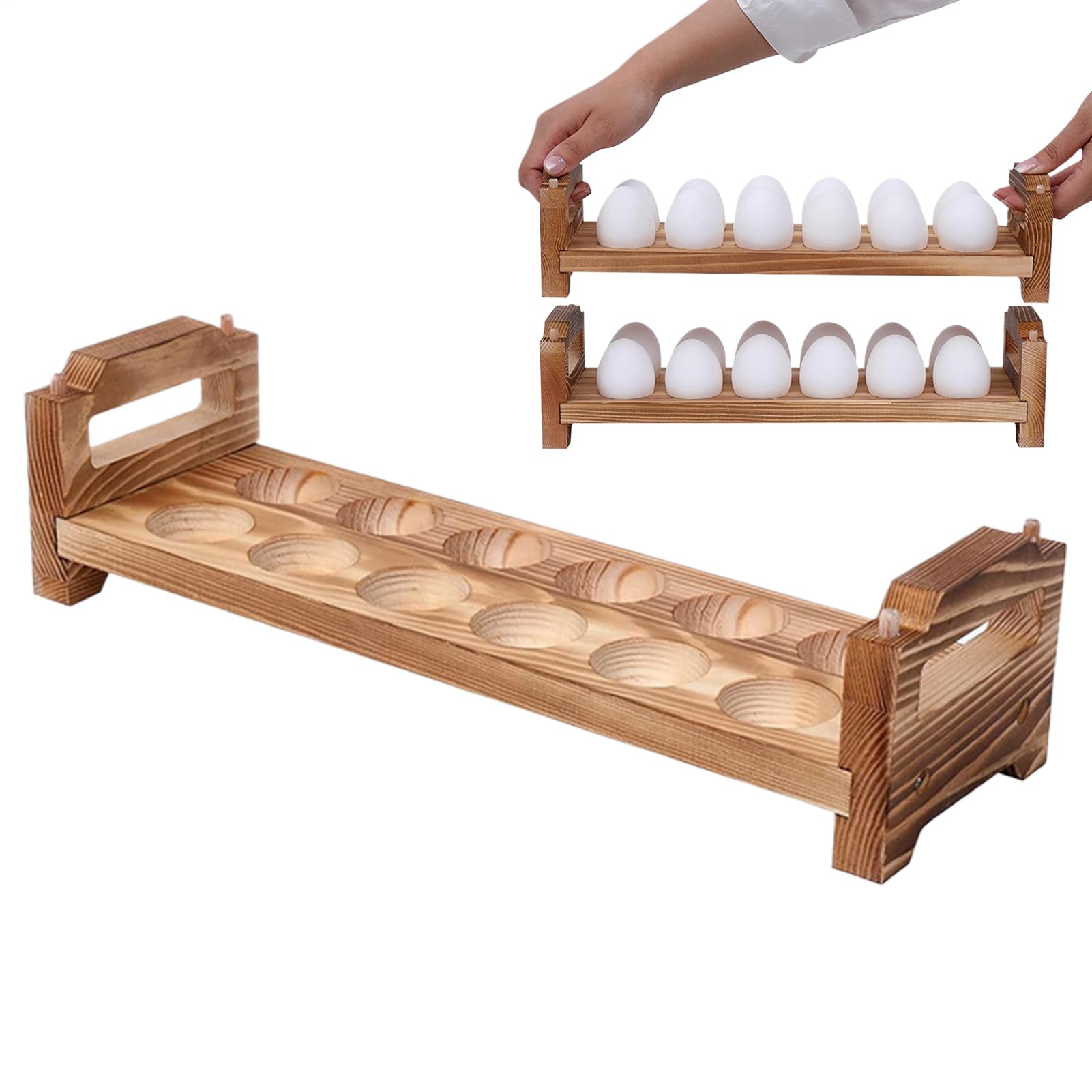 Porte-œufs en bois pour comptoir : dites adieu aux boîtes en carton fragiles