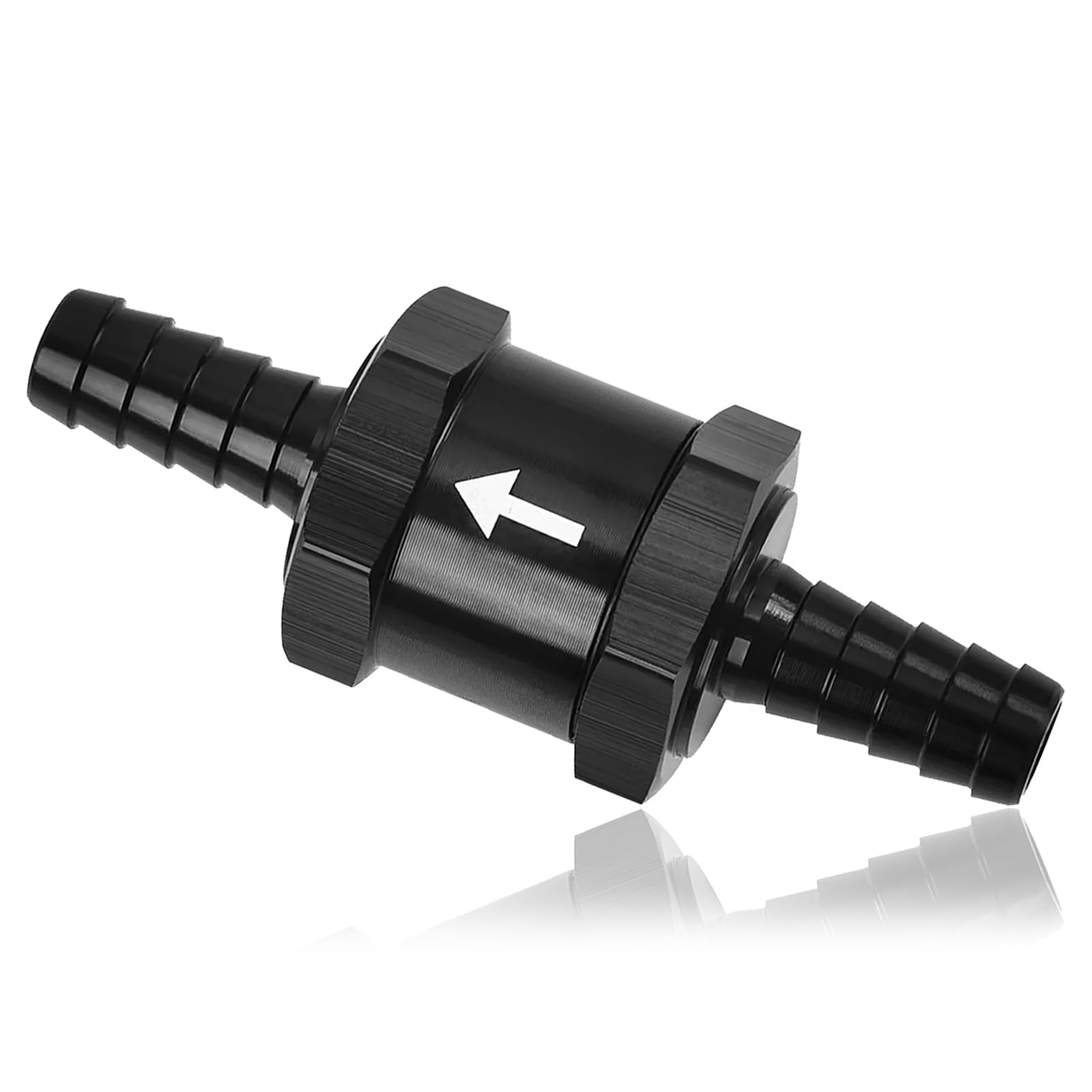 1/2" Aluminium Alloy One Way Fuel Check Valves, Brake Booster Check Valve Engraved with Flow Direction, Fuel Line Check Valve for Petrol, Diesel, Gas, Oil, Water, Ship Fuel Systems(12mm)