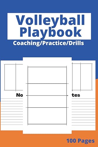 Volleyball Coaching Playbook: 100 Blank Court Volleyball court Diagrams + Notes for Drawing Winning Plays, Drills, Planning new Tactics/Stratagies - Gift for Players, Coaches and VolleyBall Lovers