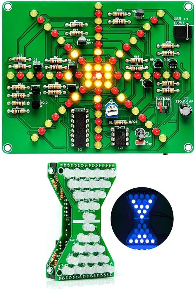 Gikfun Soldering Practice DIY Kit Electronic Hourglass LED Flashing Light