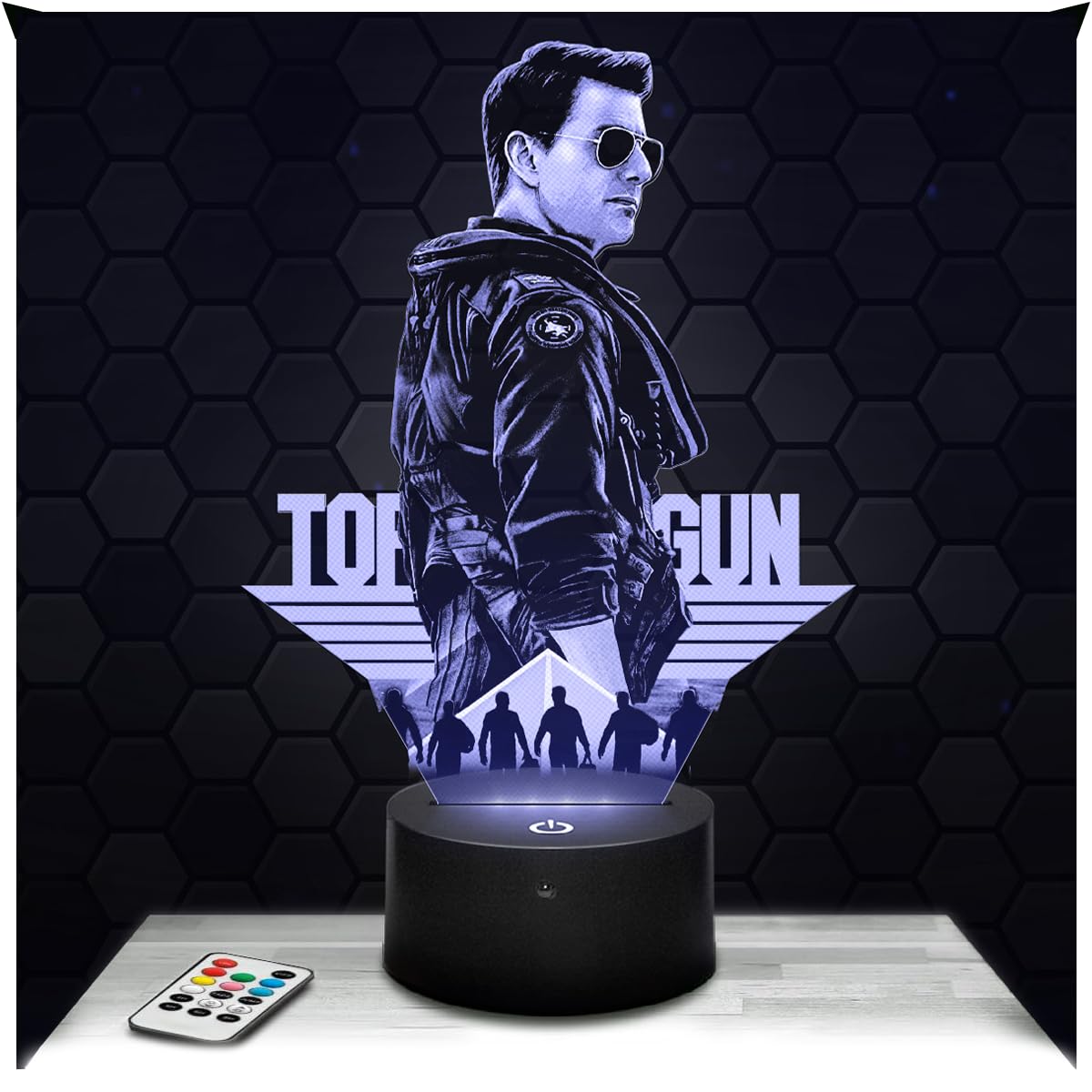 Lampephoto.fr - T Gun 3D Lamp, Night Light 3D LED Illusion Lamp, Film Series, Gift Idea for Men and Women, Night Light for Children's Bedroom, Gift idea for Boys or Girls, Original Christmas, Gift