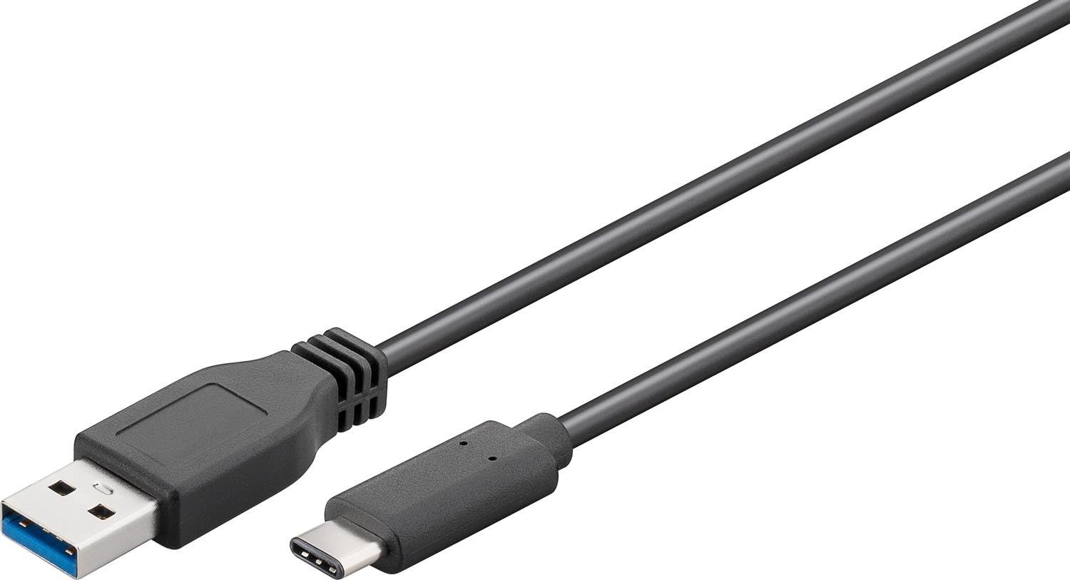 Goobay 73141 USB-C to USB A 3.0 Cable, Black, 2m Length