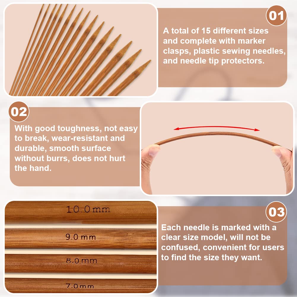 Seacanl Aiguille De Tissage Portable, Aiguilles à Tricoter à