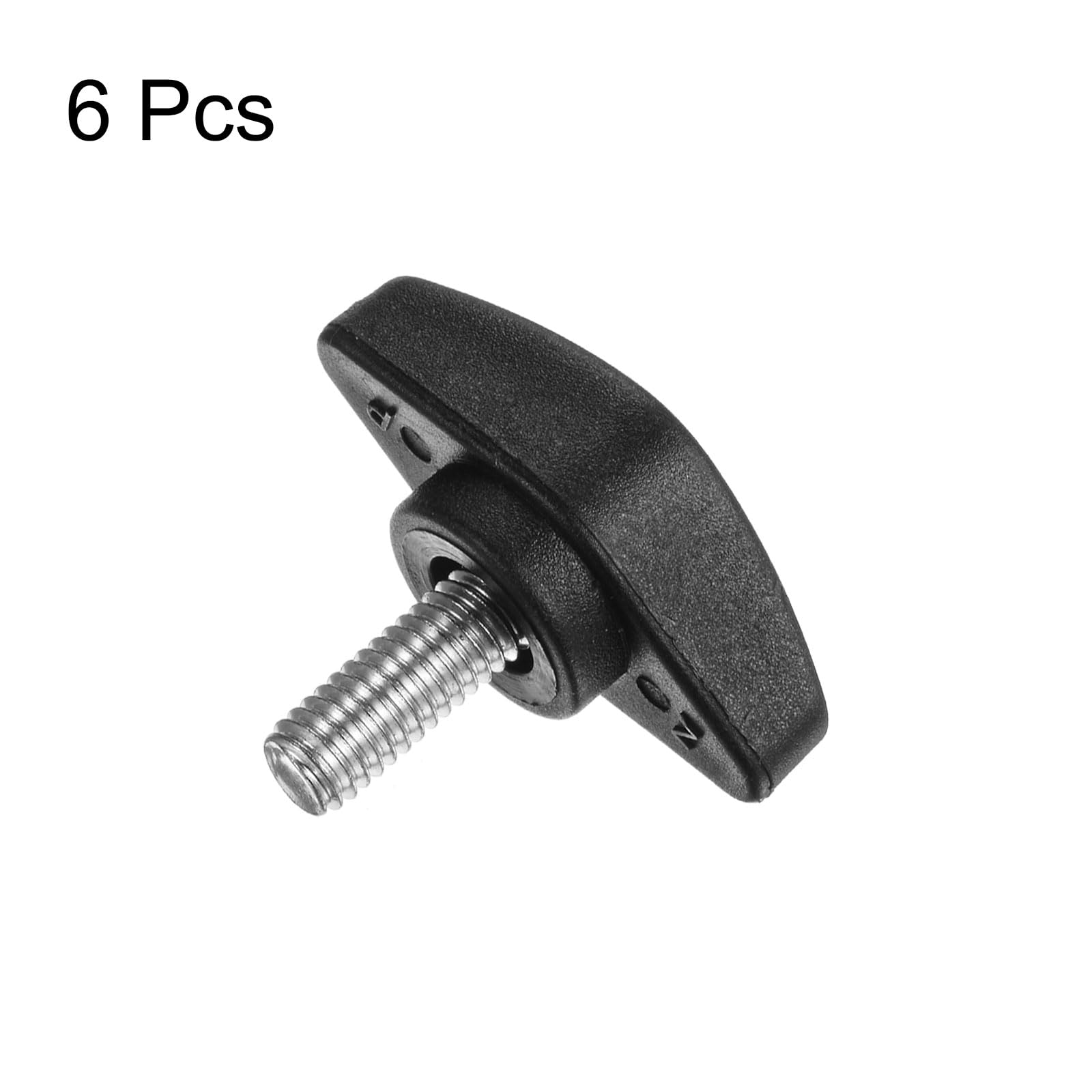 6 Stück Rändelschrauben M6 X 45mm - Flügelschrauben Kunststoff Schwarz