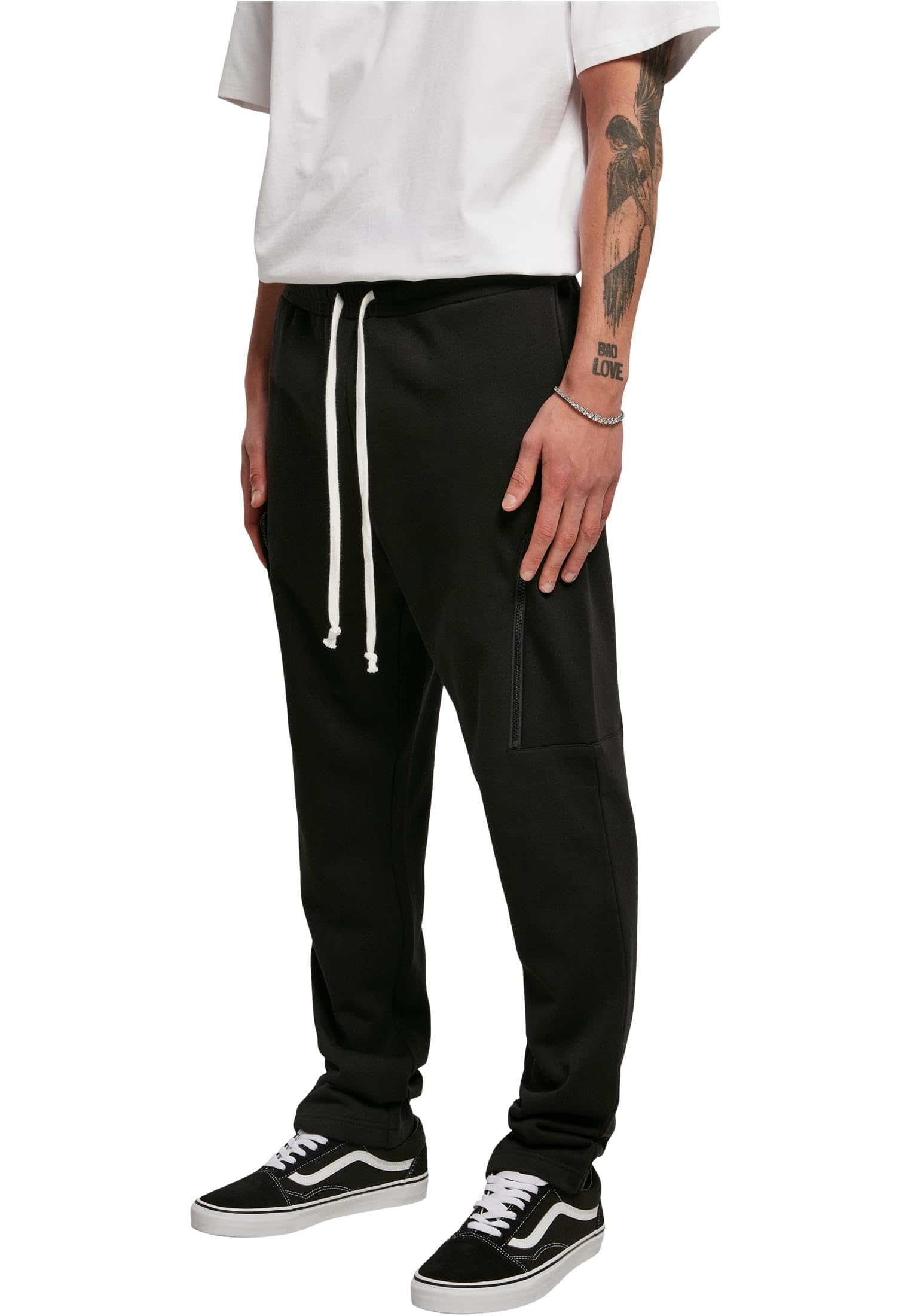 Urban Classics Men's Black Low Crotch Cargo Sweatpants Tracksuit, Xxl