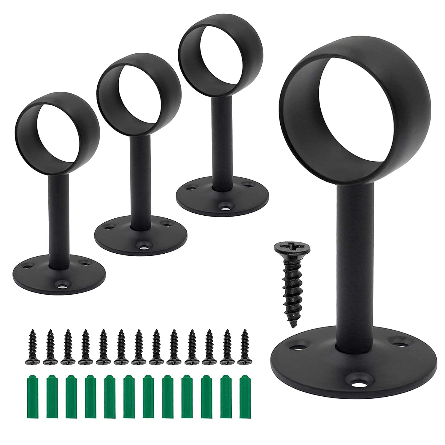 DIAMOND BRAND 4Pcs 11/4Inch Curtain Rod CeilingMount Bracket