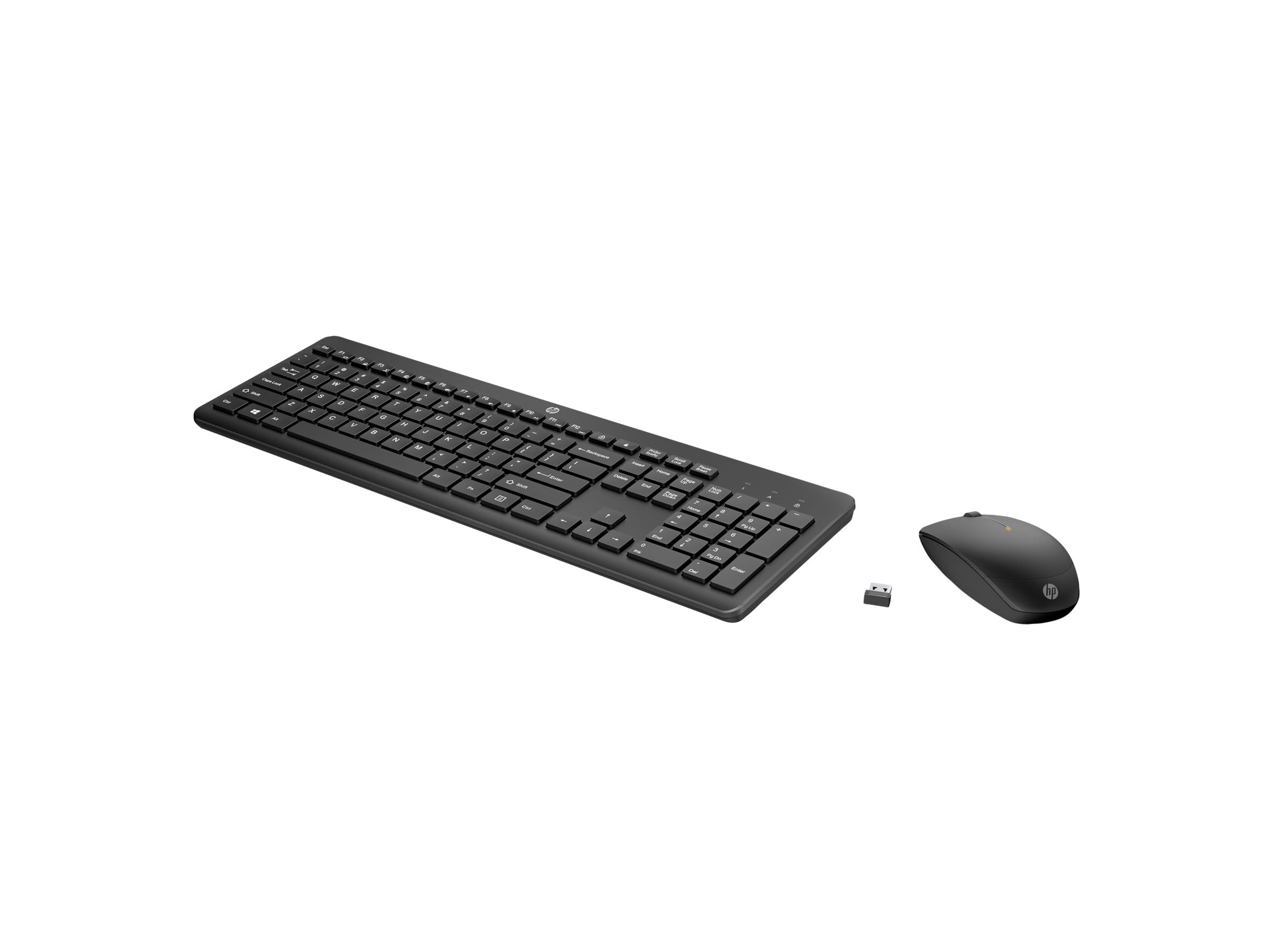 HP 235 - Kit de Teclado y ratón - diseño de 3 Zonas, bajo Perfil de Viaje - tamaño Completo - inalámbrico - 2,4 GHz - alemán - Negro - Smart Buy