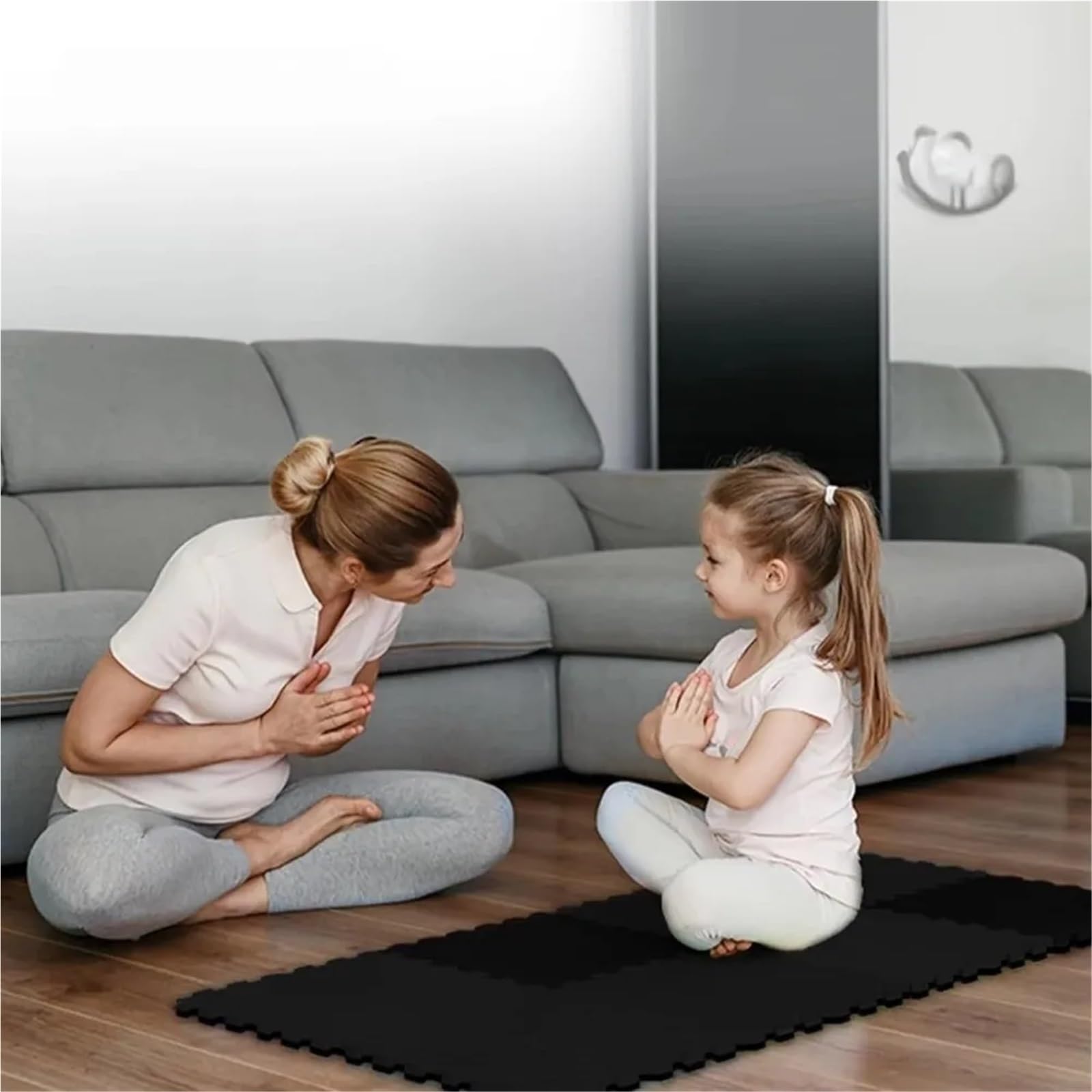 Alfombra de Juego Espuma EVA fácil Limpieza, Superficie Protectora entrelazada, Almohadilla Suelo, Rompecabezas, esteras Suaves Yoga for el del hogar, 8 Uds para Gimnasio(Pink)