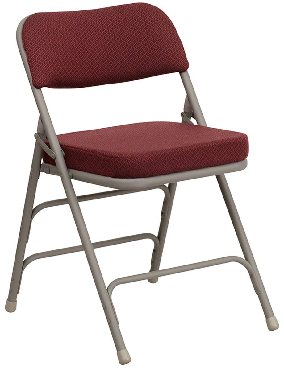 Flash Furniture Burgundy Fabric/Gray Frame / Set of 1 / Folding Chair Folding Chairs