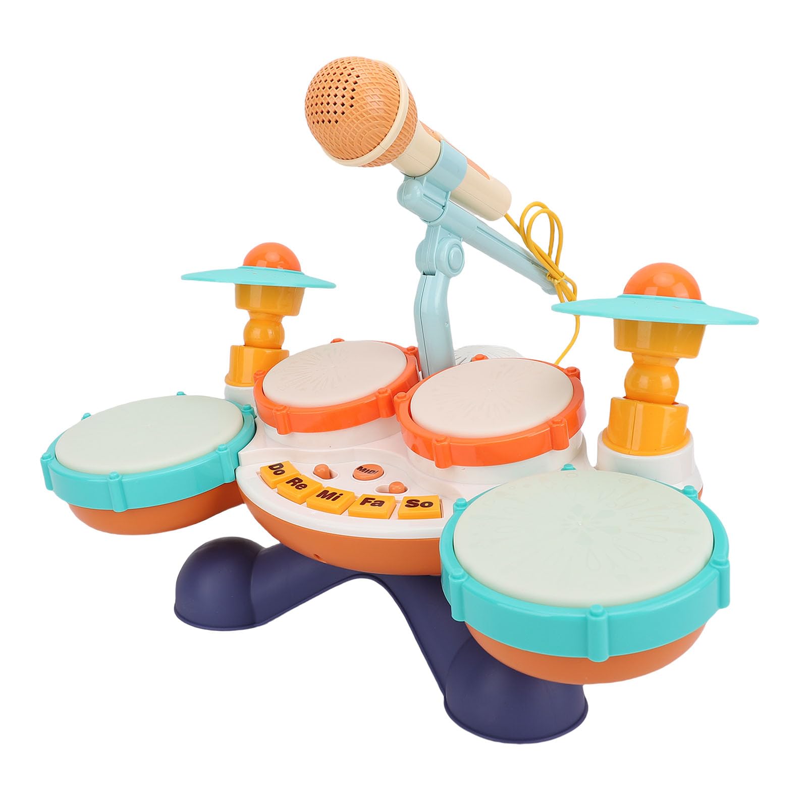 Strumento Musicale a Tamburo per Bambini Tamburo a Mano per Bambini con 4 Luci di Miscelazione per per L'educazione Precoce Gioca All'interazione Genitore-figlio