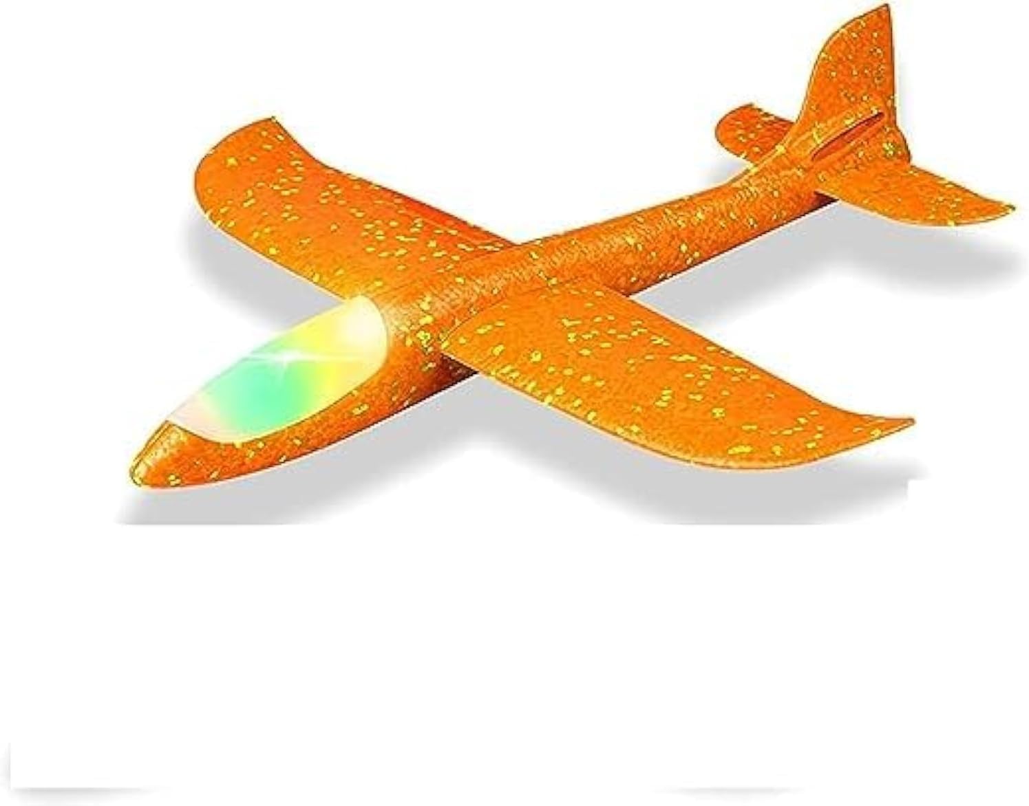 Flying Glider Planes With Flash LED Light 18.9" Foam Flight Mode Throwing Air Plane Aerobatic Airplane Outdoor Sport Game Toys Gift for Kids 3 4 5 6 7 Year Old Boy | Orange