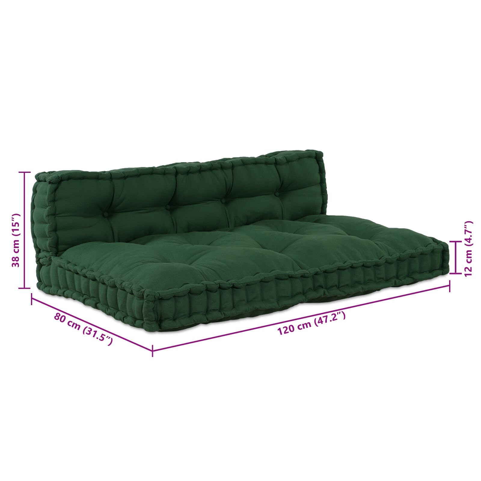 Cuscino per Divano Pallet con Schienale in Tessuto Verde,Cuscino per Pallet,Cuscino per Divani da Giardino,Cuscino per Esterno-4019090