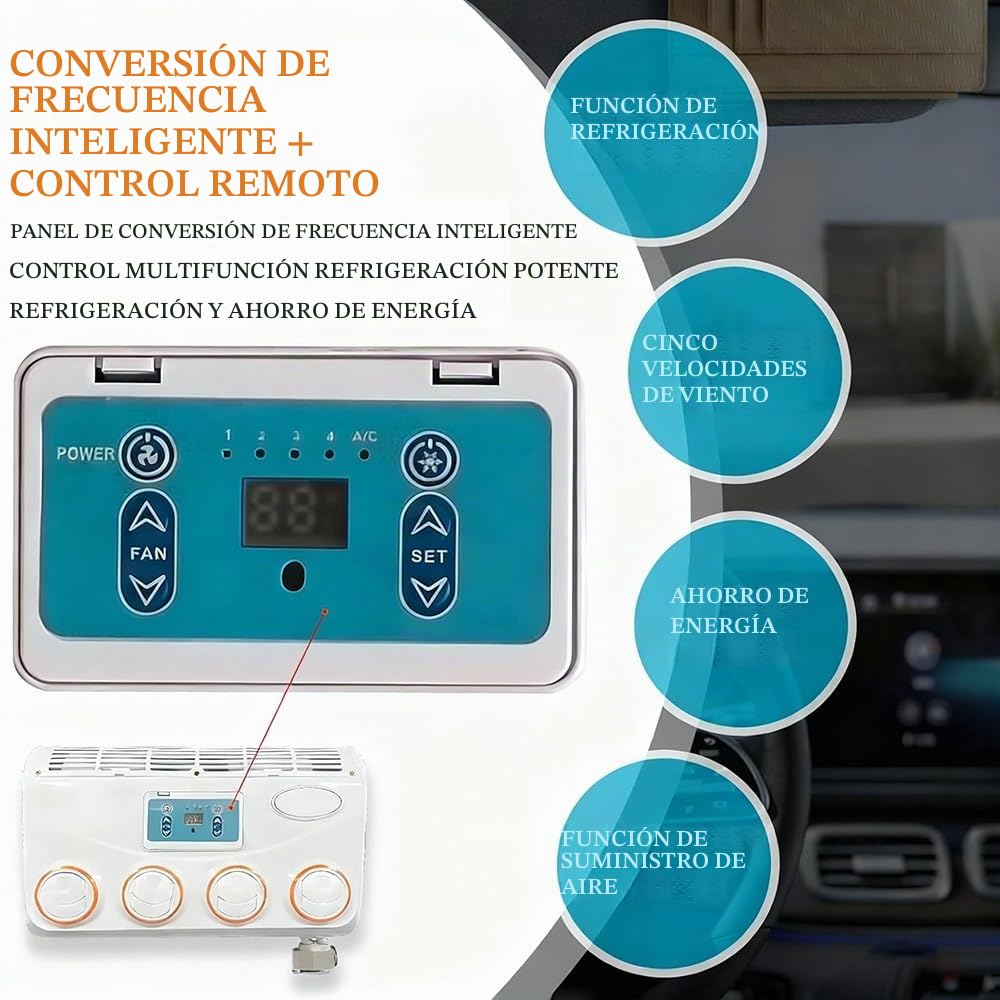 Aire acondicionado portátil y enfriador para vehículos y caravanas, fácil instalación con bajo ruido, ideal para viajes y camping