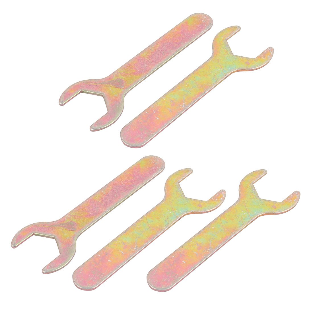 Aexit 5Pcs 17mm Power supply and power module Length Metric U Shaped Open End Wrench Hand Tool Brass Tone