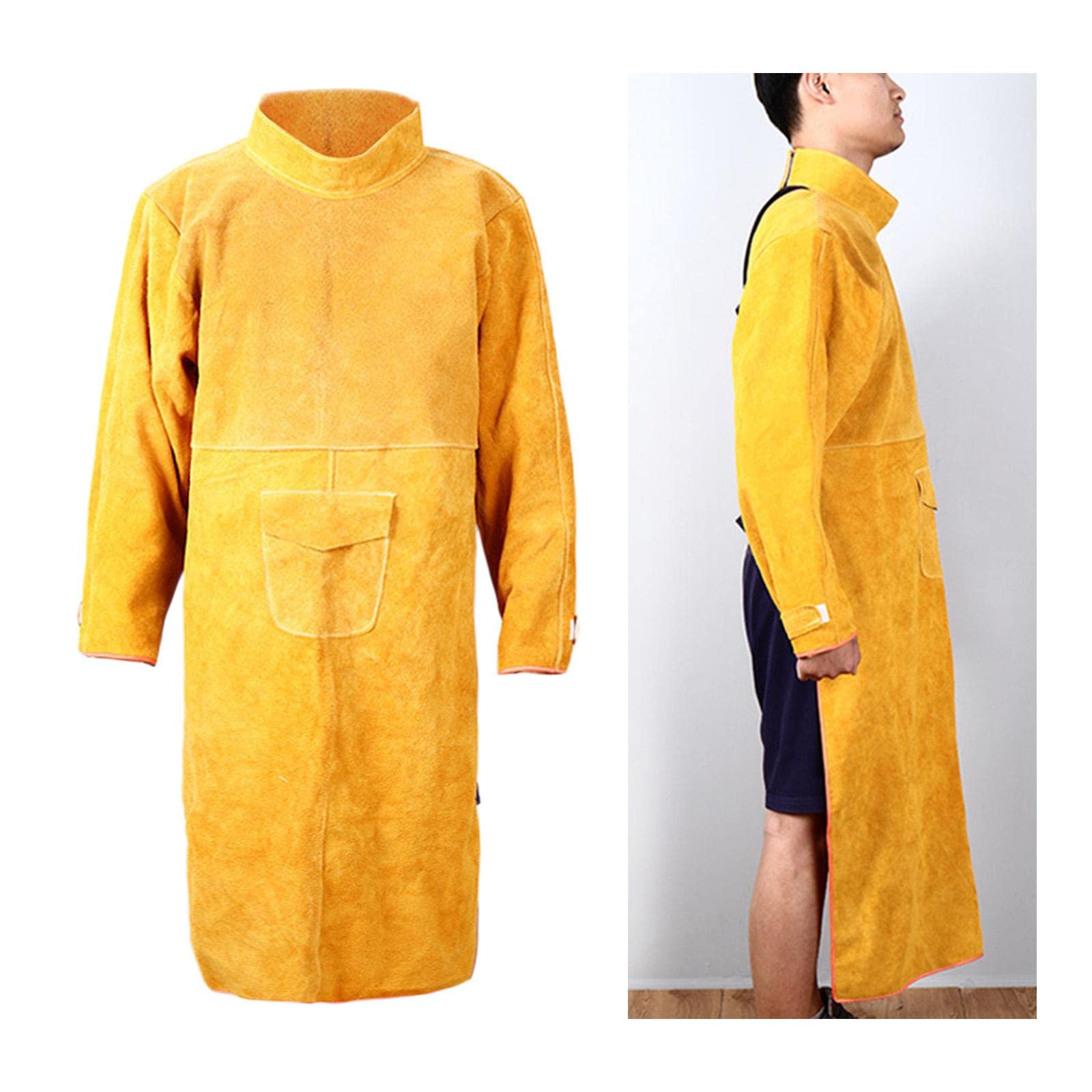 Chaqueta de Soldar de Cuero Ty, Delantal Protector, Ropa de Soldador, Traje de Soldador, Delantal de, Equipo para Barbacoa de Jardín O, 120cm