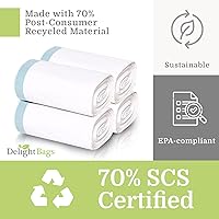 Vista 3 de Bolsas de basura compatibles con Simplehuman Code H, 200 unidades, ecológicas, con cordón blanco, fabricadas en los Estados Unidos con un 70%
