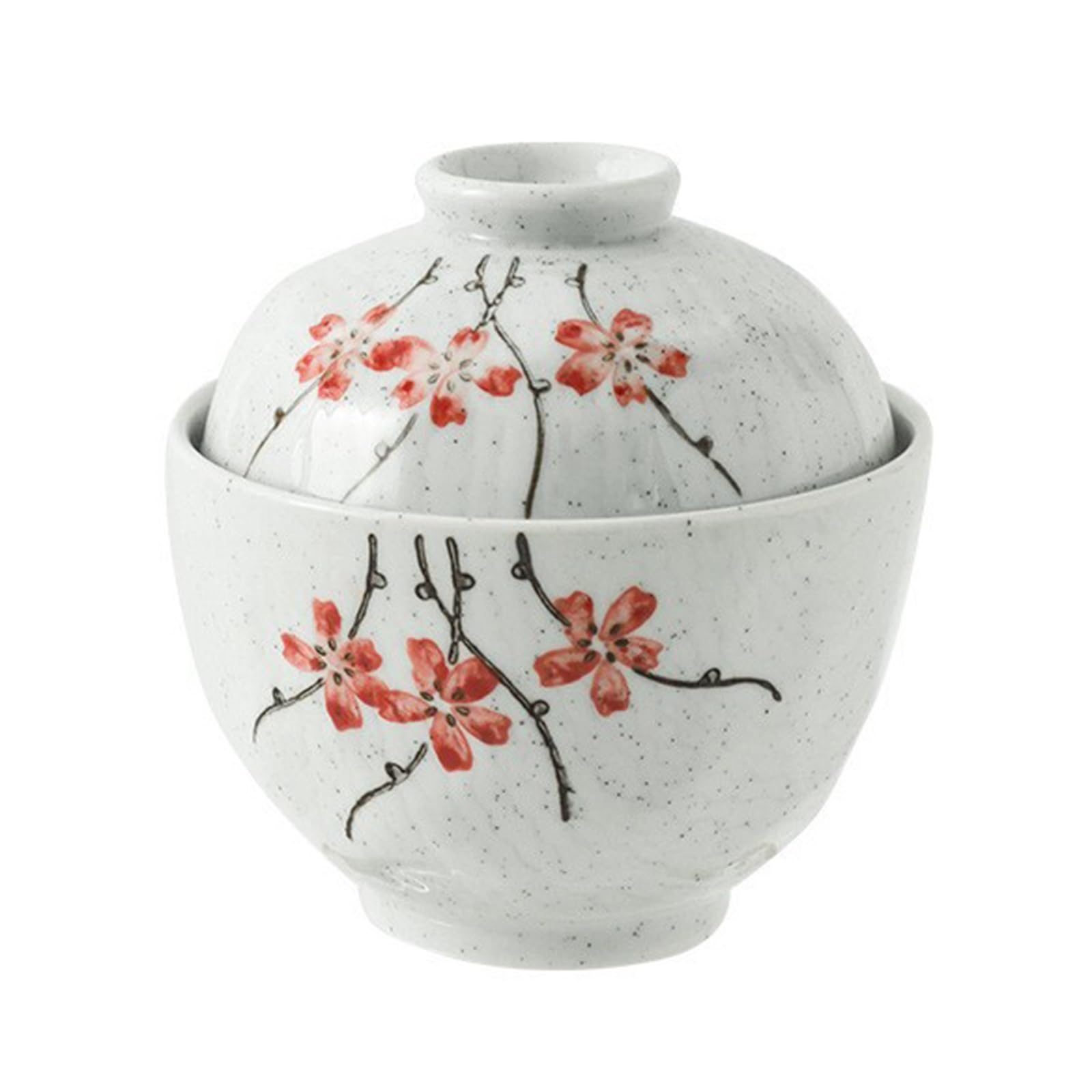 Zykuosus Japanese Style Stew Pot with Lid, Ceramic Household Steaming Egg Cup Dessert Soup Bowl for Kitchen Dining