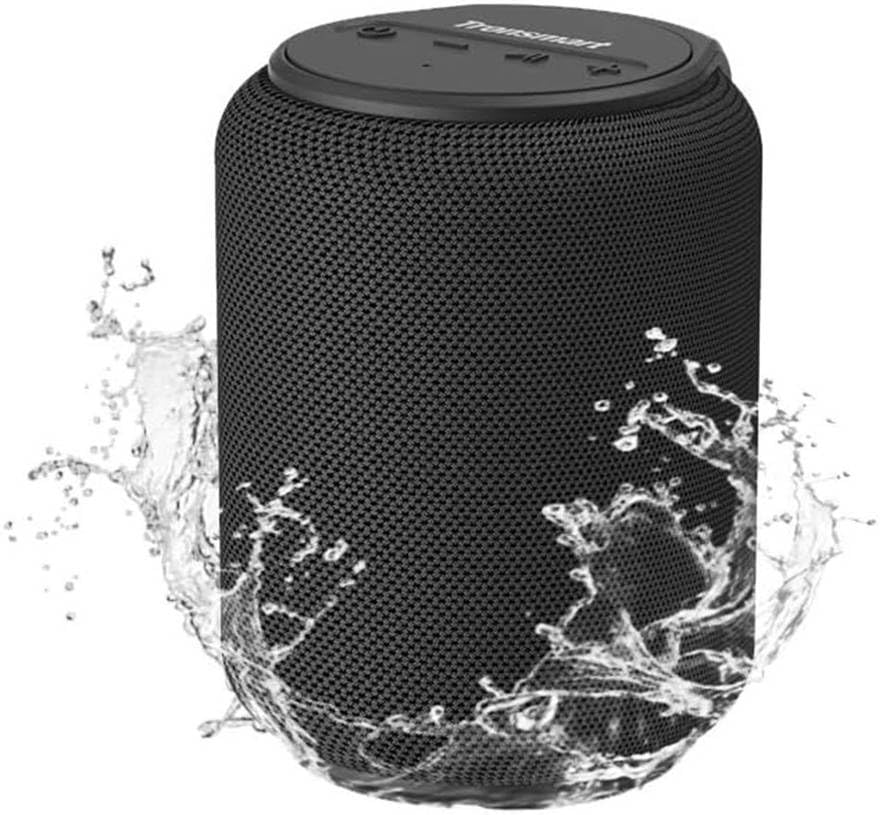 T6 Mini Upgraded Portable Speaker - 15W Wireless, 360-degree Surround Sound, Stereo Pairing, IPX6 Water-resistant, 24H Battery, Bluetooth 5.3 - Black