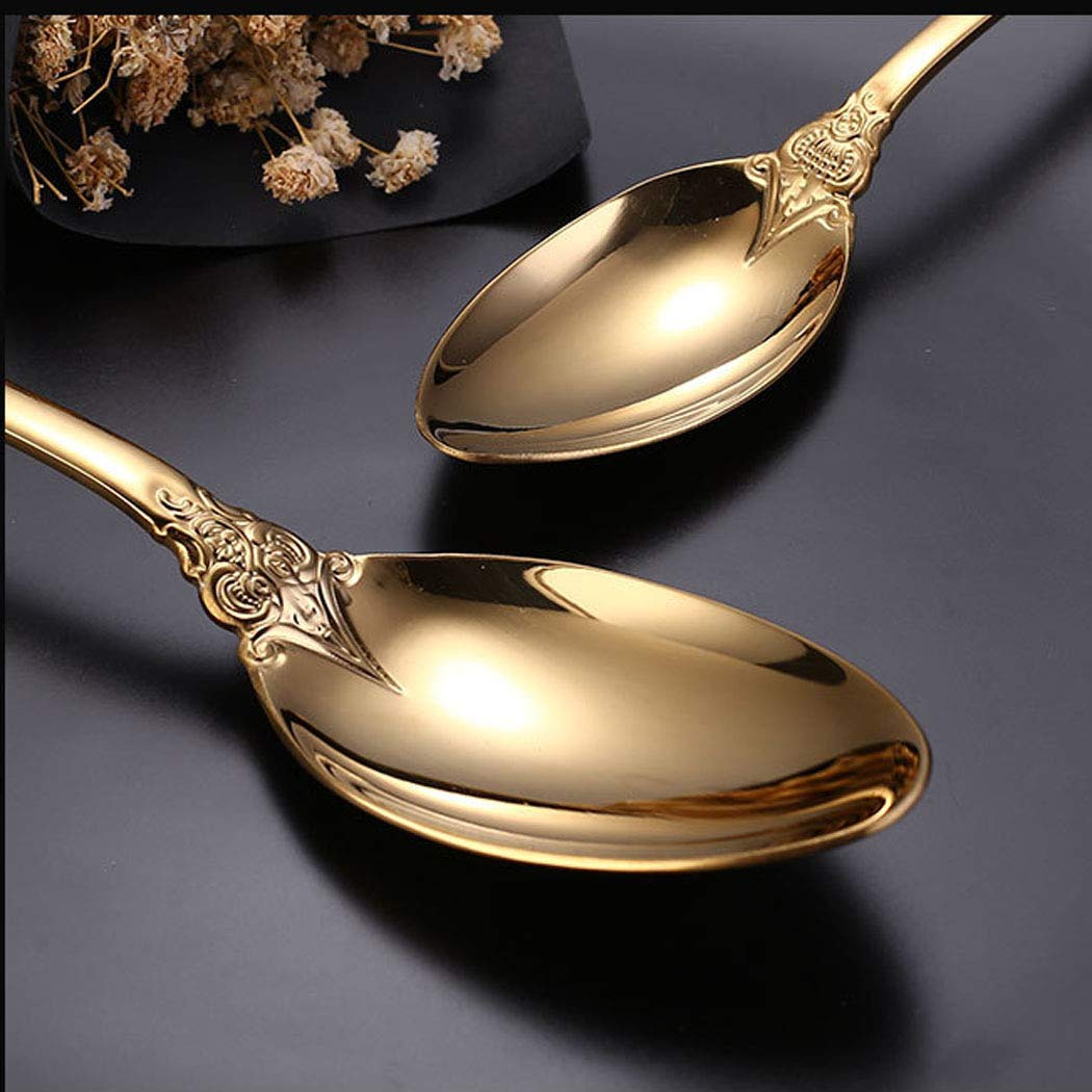 Ensemble de Couverts Portables en Acier Inoxydable plaqué Or Poli Miroir 4 pièces,