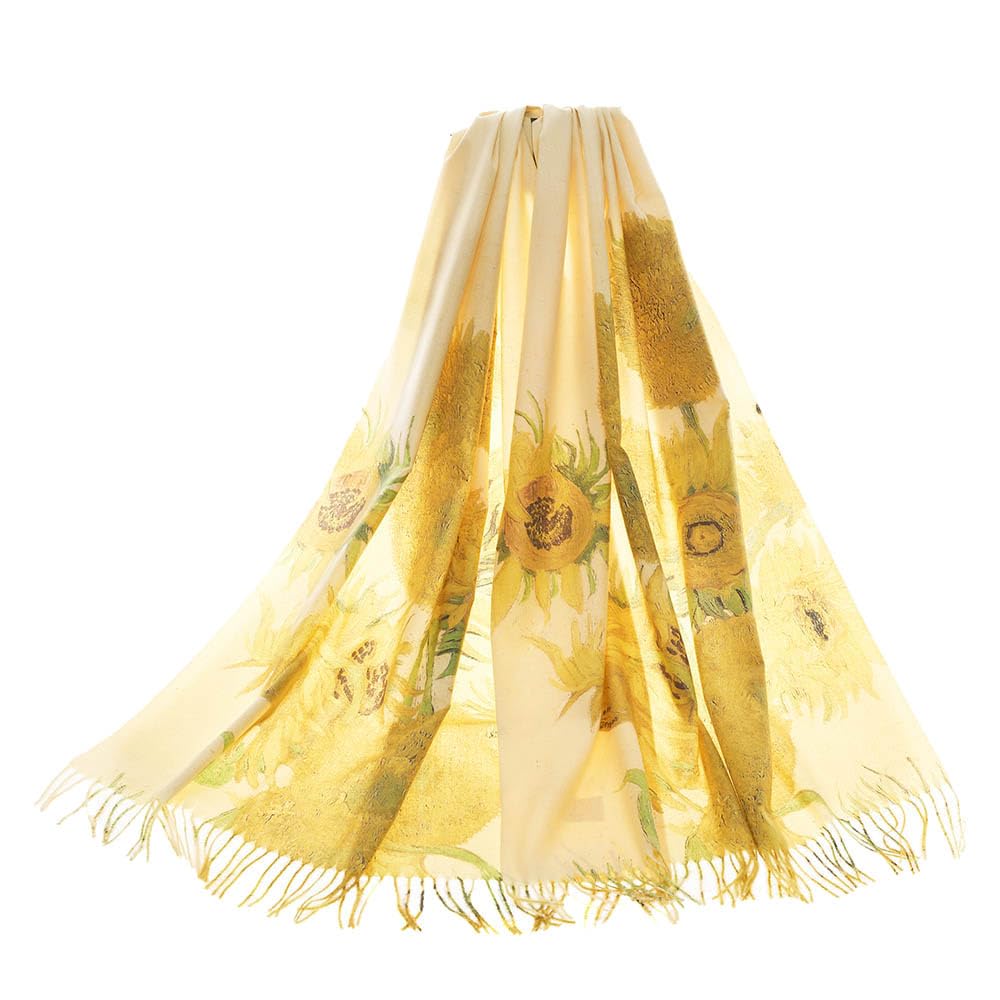 Signare Art Pashmina, wrap and shawl with Sunfower by Van Gogh