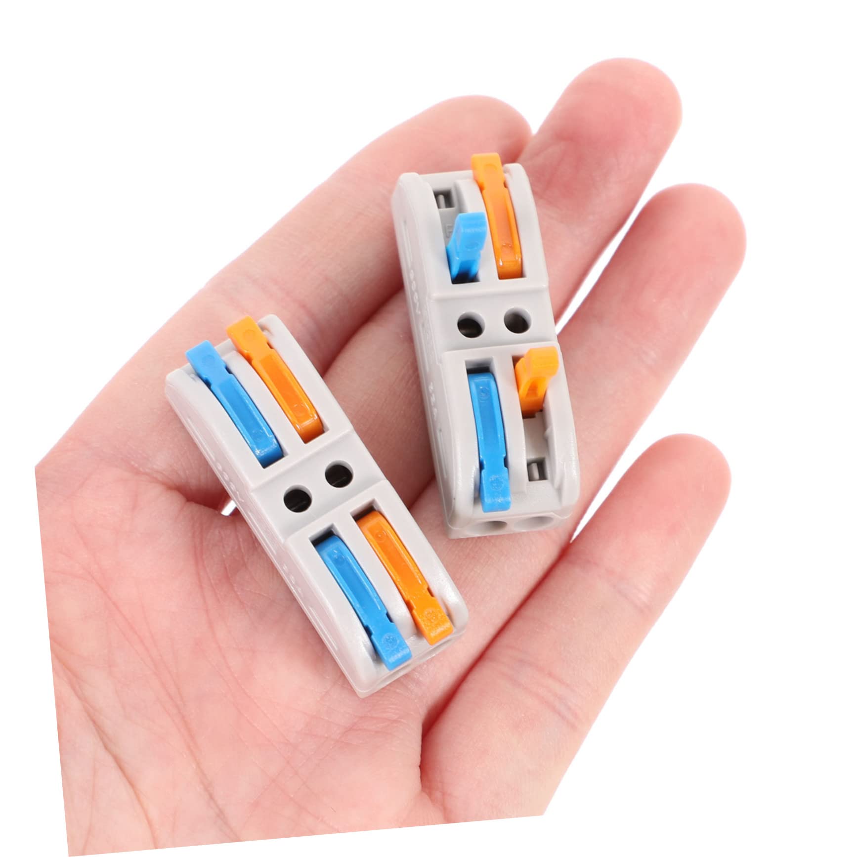 SOLUSTRE 10pcs Wire Connector Cat Bath Cage Wire Terminal Connectors Lever Connector Electrical Terminal Blocks Connector Electric 2 Port Car Kit Embedded Copper Electrical Connector