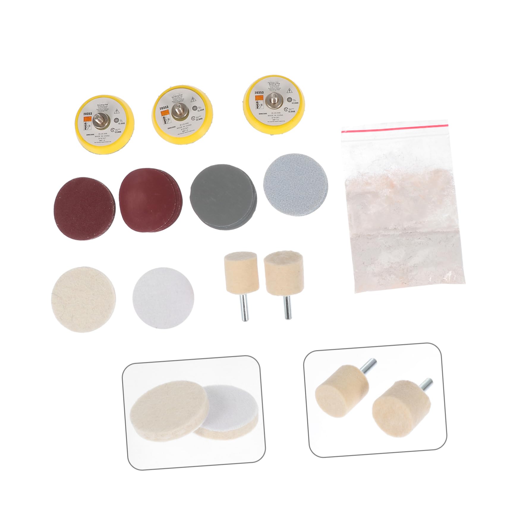 SOESFOUFU 1 Set Durable Glass Polishing Kit of Assorted Color Polishing Wheels for Auto Detailing for Repairing Scratches Glass Mechanical Parts