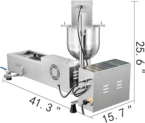 Miniatura 8 de Máquina automática comercial para hacer donas, fabricante de donas automático de una sola fila, fabricante de donas de tolva de 7L con moldes de 3