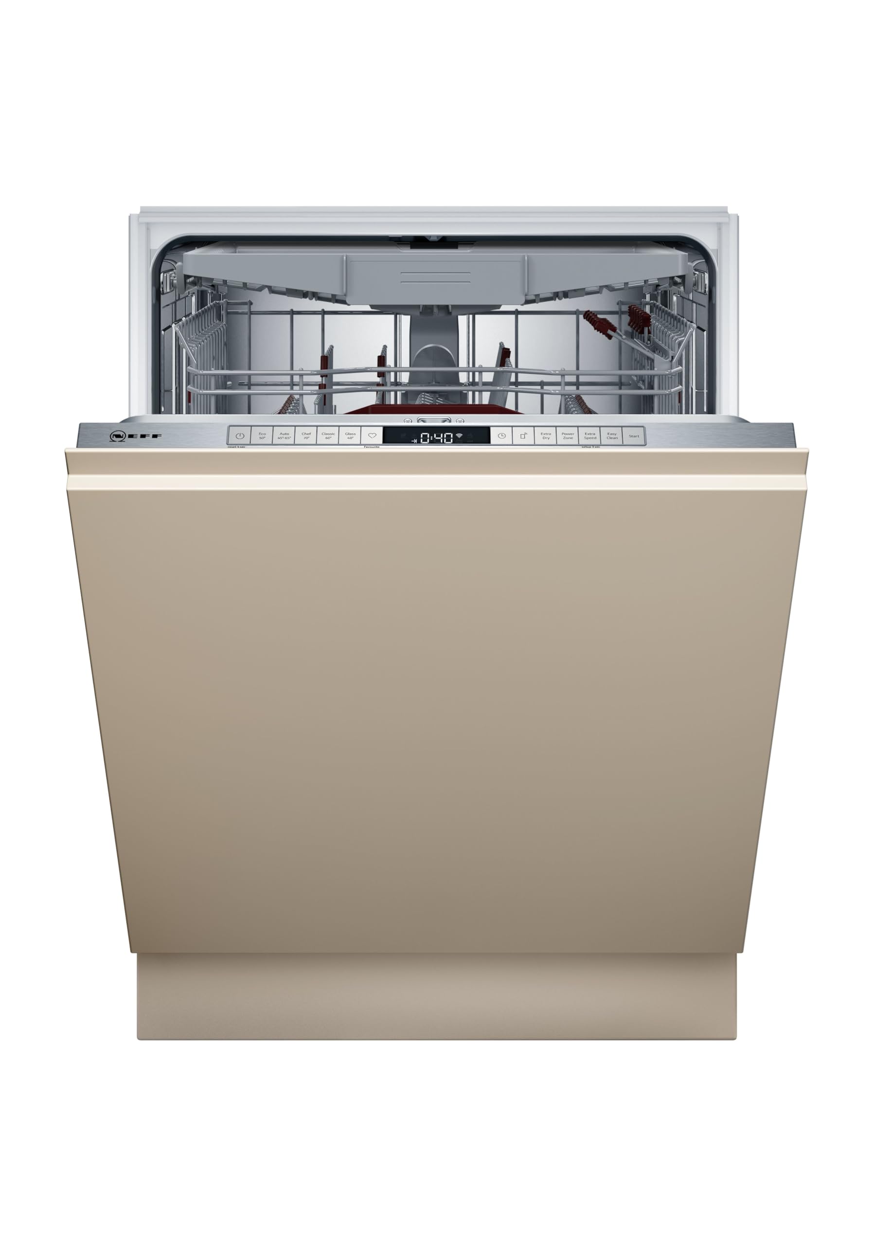 Neff S197TCX00E, lavastoviglie Completamente Integrata, N70, HomeConnect, 6 programmi, 14 coperti, 60 cm, EEK: A, consumo di Acqua 9,5 Litri, Rumore: 43 Db, EmotionLight, TimeLight, Made in Germany