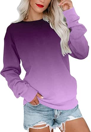 Amazon.com: BeadChica Women's Casual Crew Neck Sweatshirts Long Sleeve