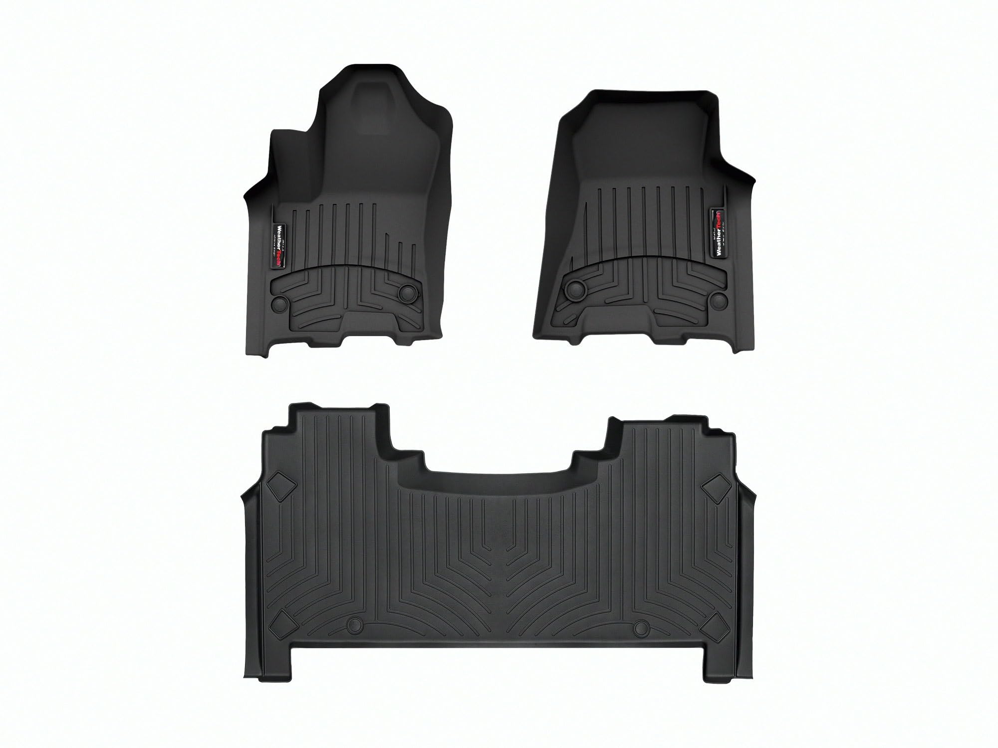 WeatherTech Custom Fit FloorLiners for Dodge Ram Truck 1500, Ram 1500, Ram 1500-1st & 2nd Row (4418771-4414282), Black