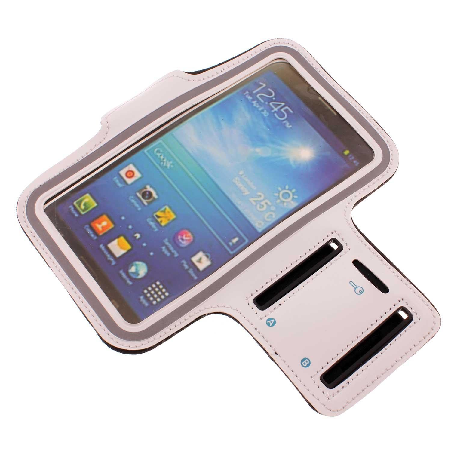 Running Armband Sports White Compatible with Samsung Galaxy A05/A04e/A03s, Gym Workout Case Cover Band