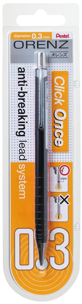 Pentel Orenz Uç Korumalı Teknik Çizim Ve Yazı İçin Mekanik Kurşun Kalem, 0.3 Mm, Siyah
