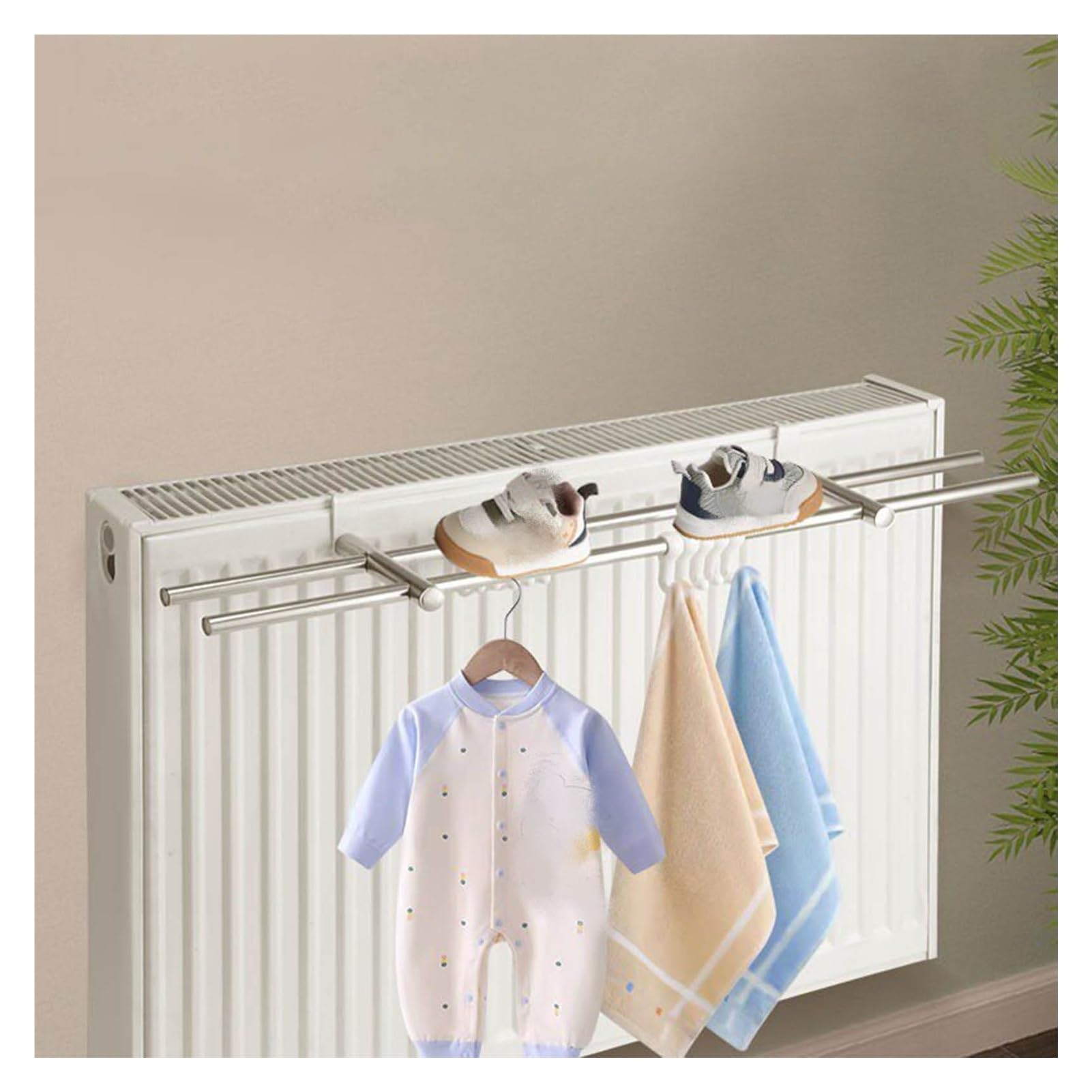 Étagère de radiateur multifonction avec crochet pour salon, chambre, entrée, rangement de vêtements, panier fonctionnel pour désencombrer les espaces