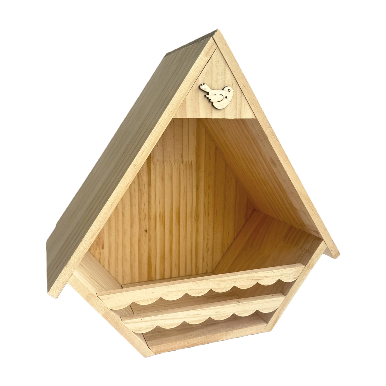 Wildvogelhaus aus Holz, Finken & Spatzen Nistkasten, natürlicher Lebensraumschutz, wetterfeste Schutzfunktion, robuste thermische Leistung, Hinterhof-Gartenzubehör, rustikaler Stil für