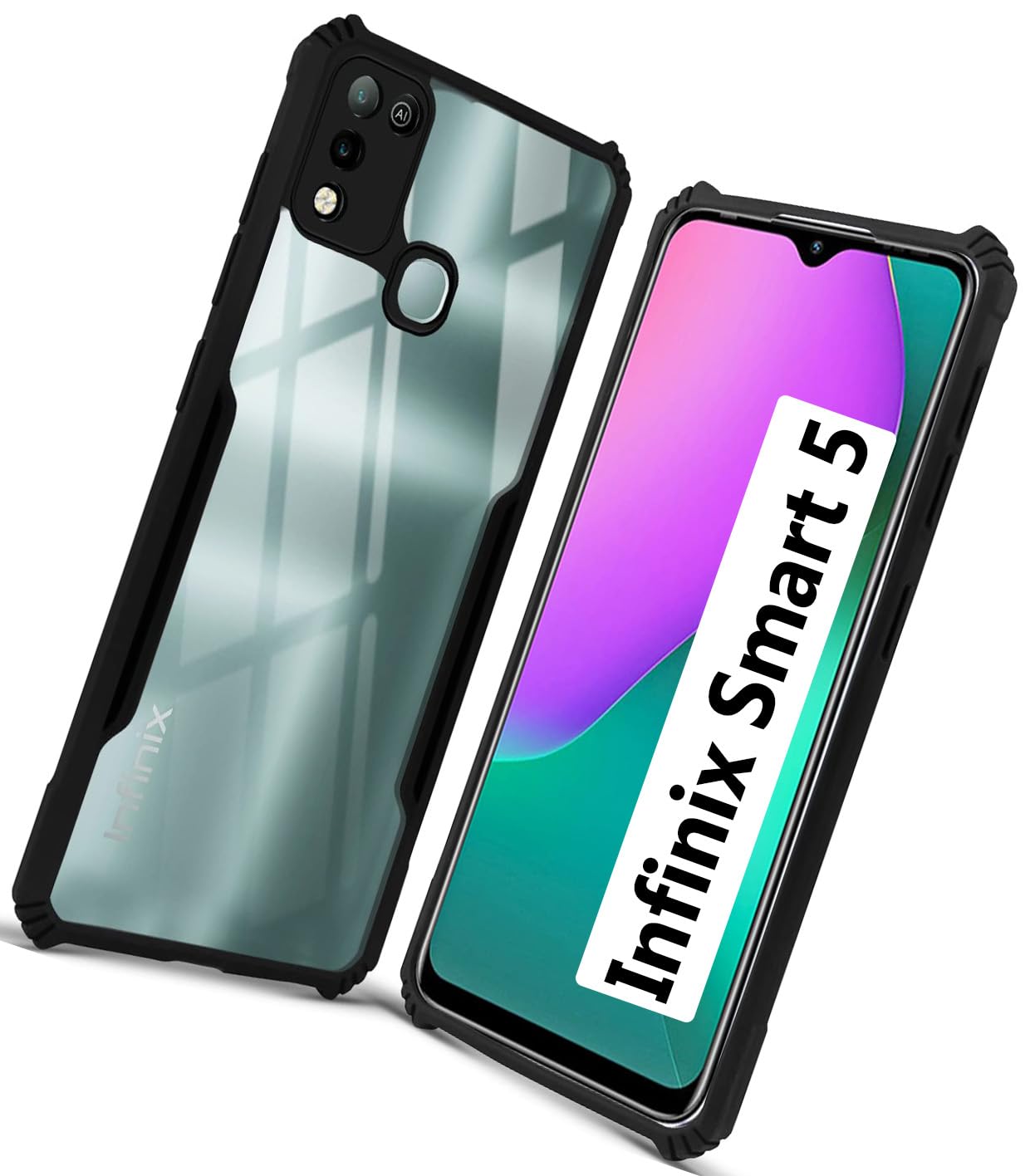 COBERTA Back Cover for Infinix Smart 5 Back Cover Case - Black Transparent (B0CGLY2C9S) Amazon Price History, Amazon Price Tracker
