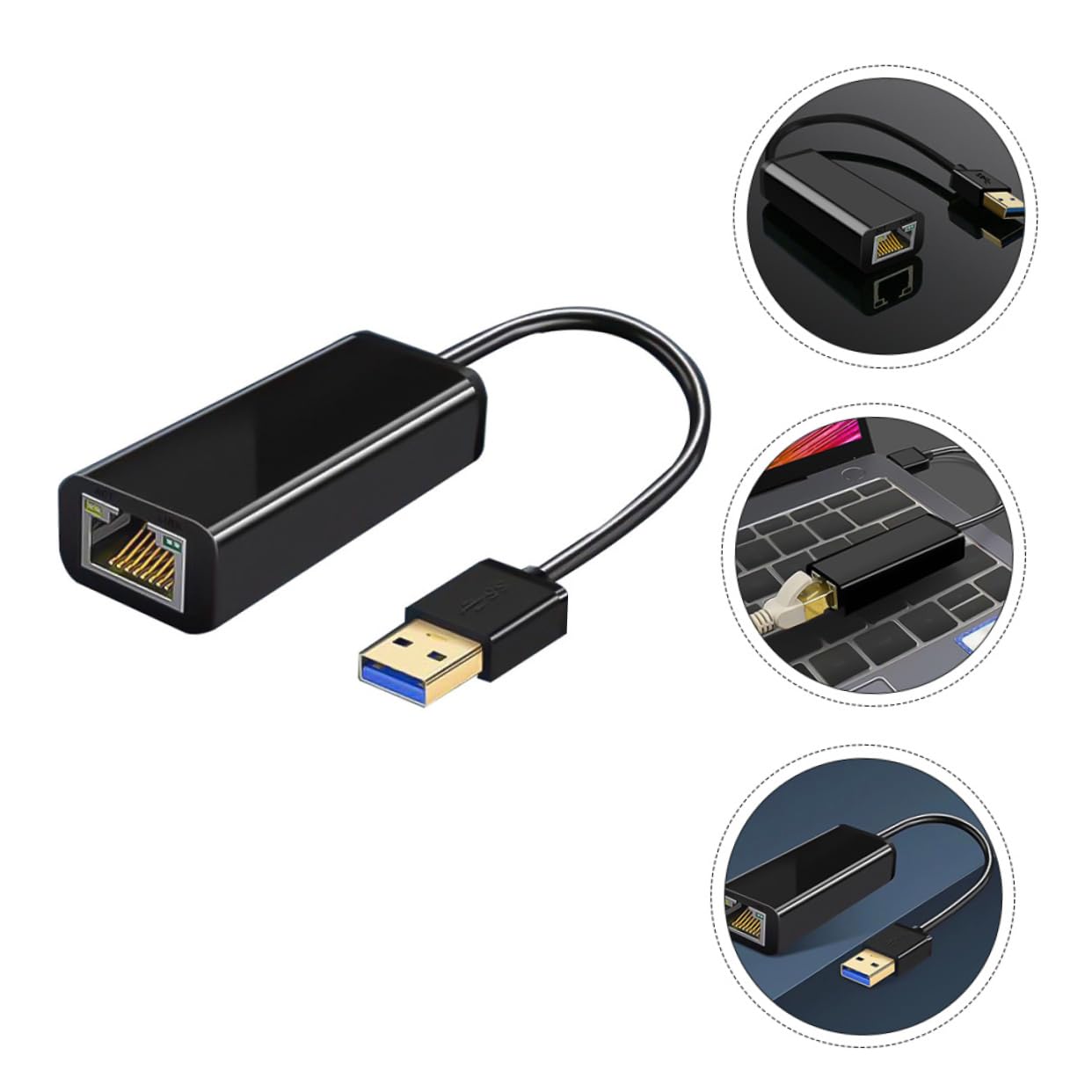 OSALADI 3pièces Adaptateur USB Ethernet Gigabit Mbps Carte Réseau pour Ordinateurs De Bureau Et Portables pour Gaming Streaming