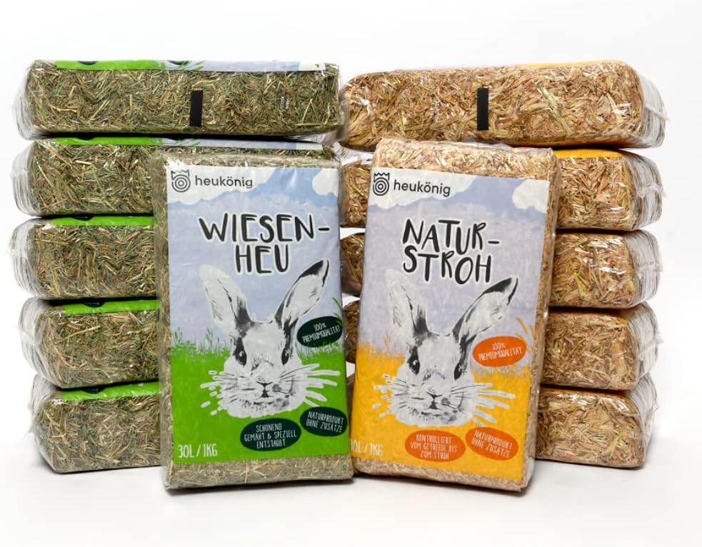 Natürliches Heu Mit Kamille 1300g - Beruhigendes Futter Für Kaninchen & Nagetiere