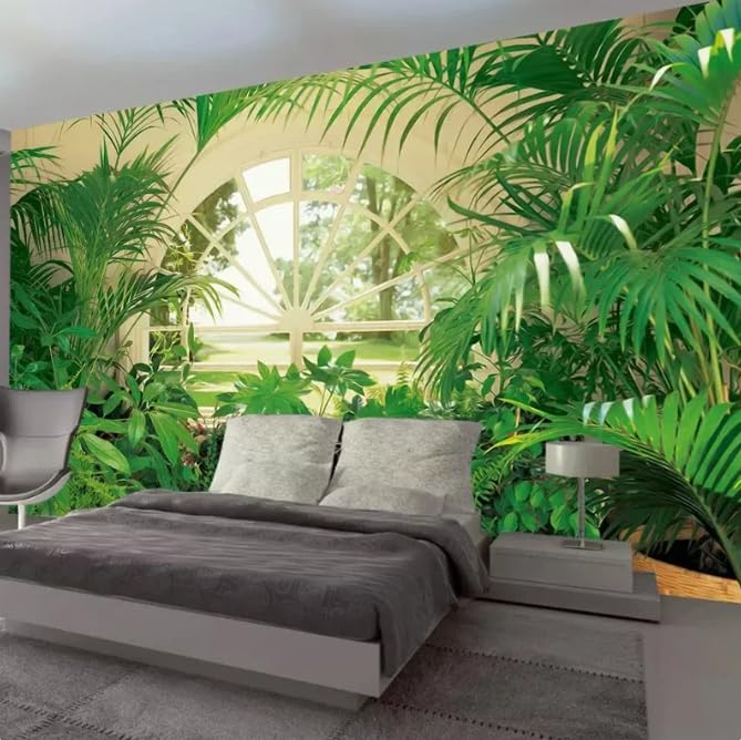Papier peint panoramique forêt 3D 350x256 cm pour habiller le mur d'une chambre