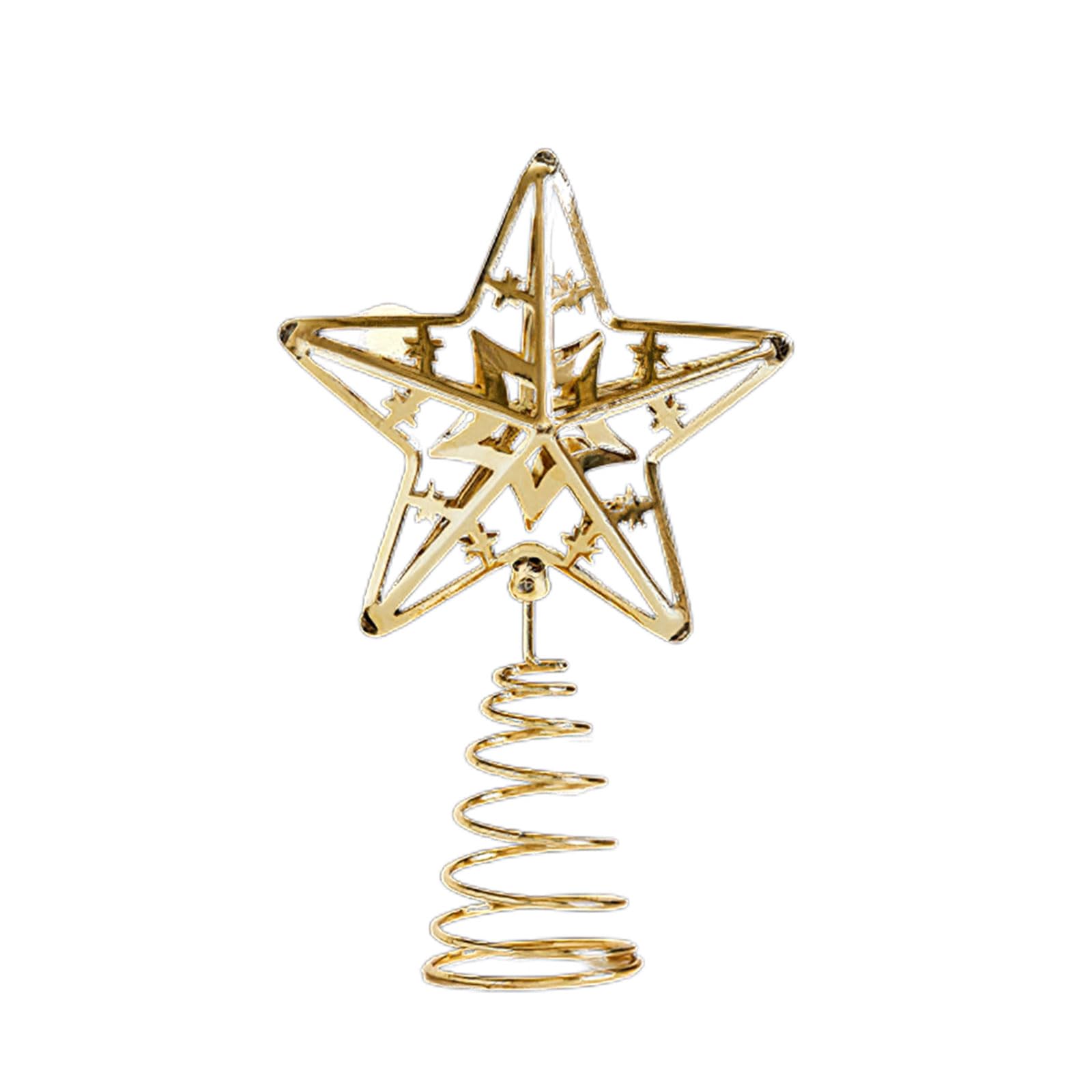 Iron Christmas Tree Five Pointed Star Toppers Decorations Perfect Addition Ornament for Holiday Atmospheres Perfect for Creative Decoration Lovers